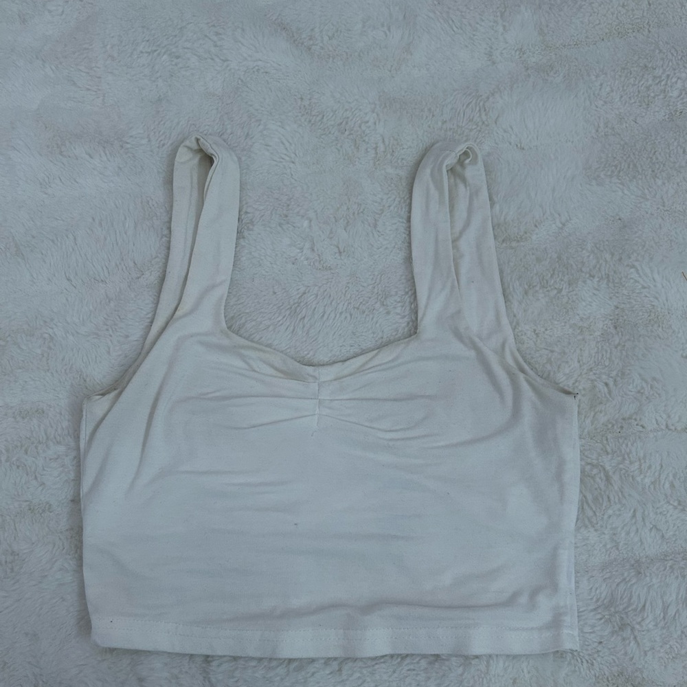 White Cropped Tank Top